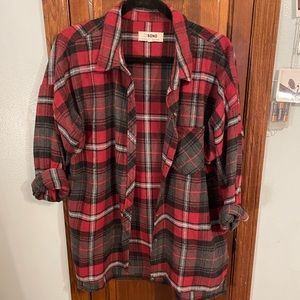 SOLD- Red and gray plaid long sleeve